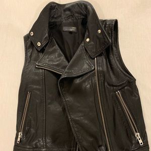 Genuine leather moto vest